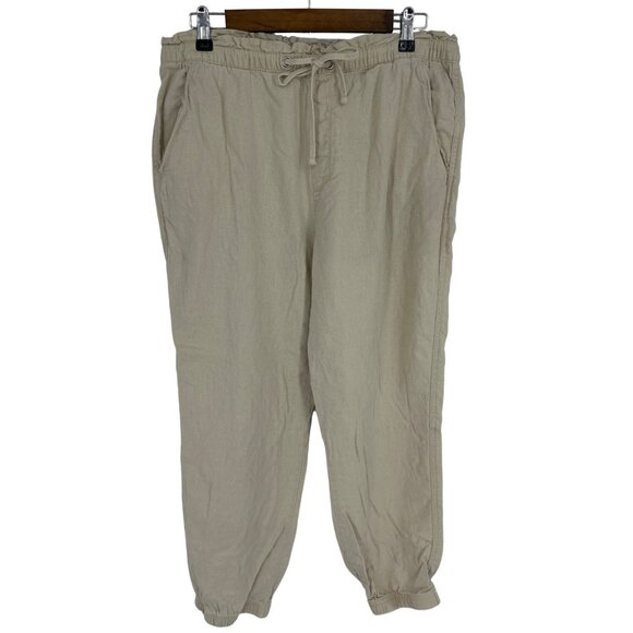 Social Standard by Sanctuary Khaki Linen Blend Solstice Jogger Pant Size XL - Picture 1 of 10